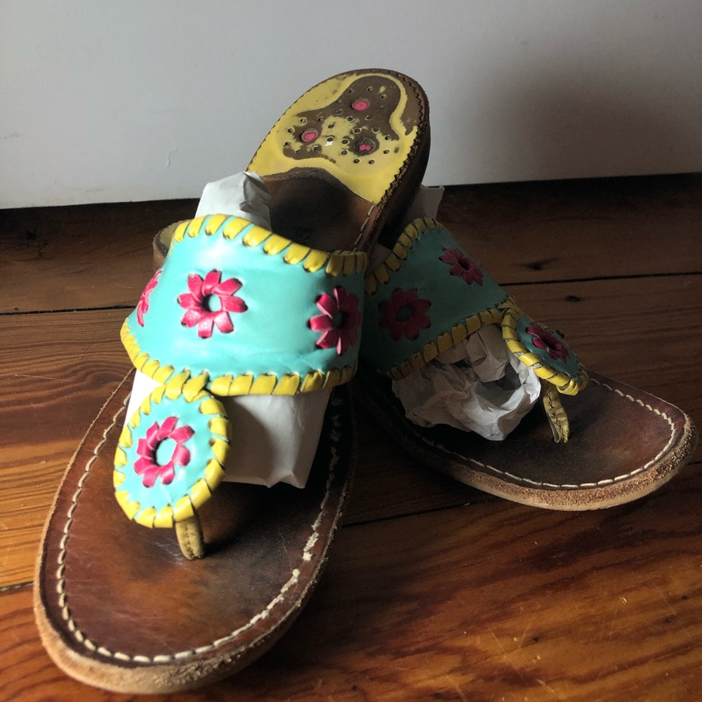 Pink & Aqua Jack Rogers Sandals size 6.5